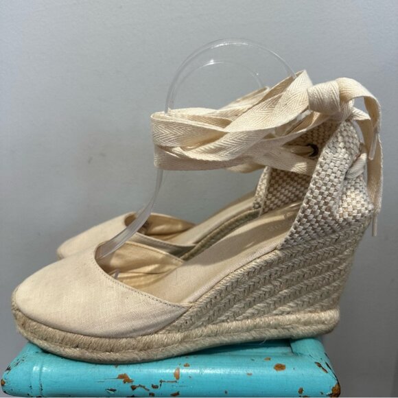 Sóludos The Marseille Wedge Espadrille La Concha Ivory Size 9.5 - Picture 2 of 5